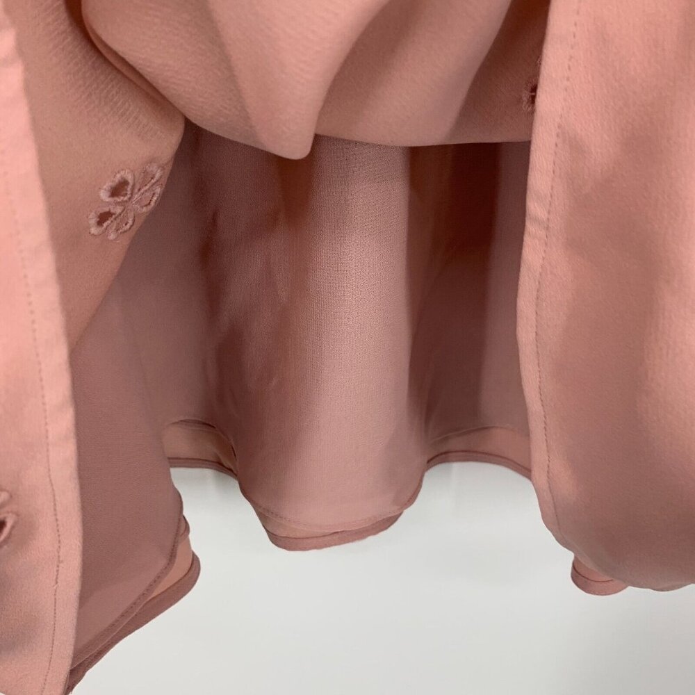 Kate Spade Dress Cutout Crepe Dress Pink Ruffle Eyelet NWT - Picture 11 of 16